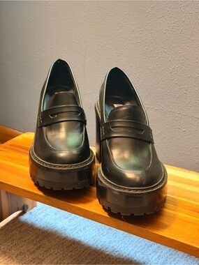 Steve Madden Black Platform Loafers for Women